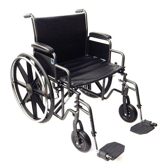 BIG-TIM stahlverstärkter Rollstuhl 225kg K7 Größe 61cm